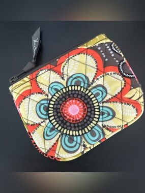 Vera Bradley quilted zippered pouch in "Flower Shower”